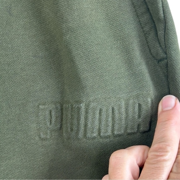 Puma Mens Large Fleece Jogger Pants Forest Night Green Pockets Comfy Sweatpant - Picture 4 of 11